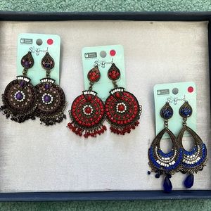 Boho dangly statement earrings - 3 for the price of 1